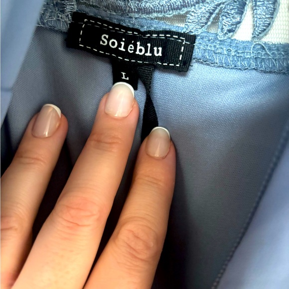 Baltic Born NWT Bianca Lace Maxi Dress -L - Dusty Blue - Picture 6 of 7